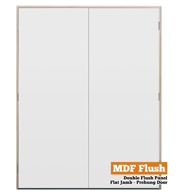 MDF Flush Panel Pine - Double - Flat Jamb - 90mm Stud